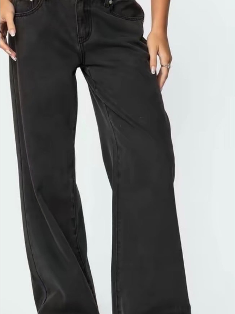 Edikted Black Wide-Leg Flare Jeans
